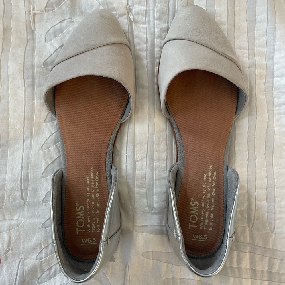 TOMS Jutti D’orsay Metallic Slip On Womens Flats